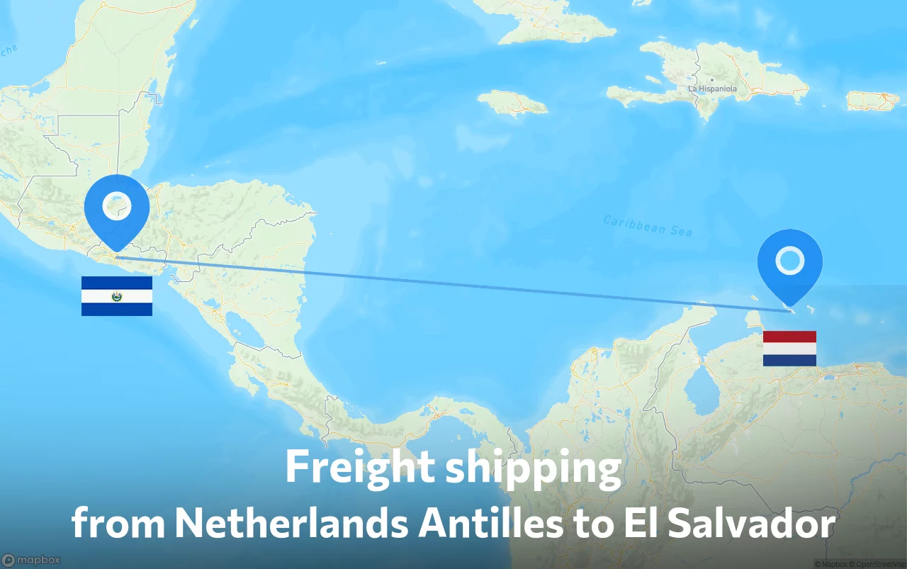 Shipping route from Netherlands Antilles to El Salvador