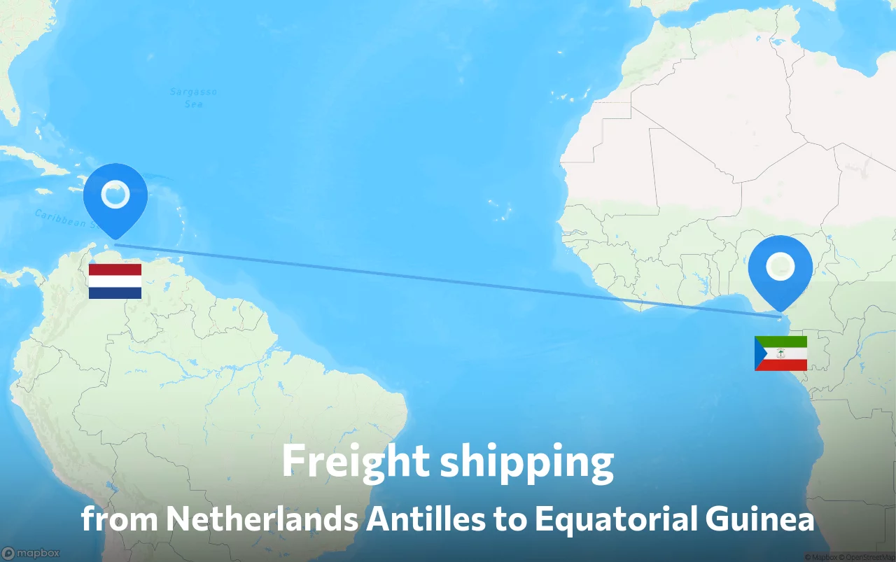 Shipping route from Netherlands Antilles to Equatorial Guinea