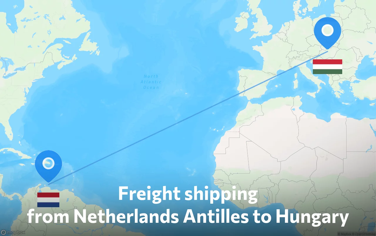 Shipping route from Netherlands Antilles to Hungary