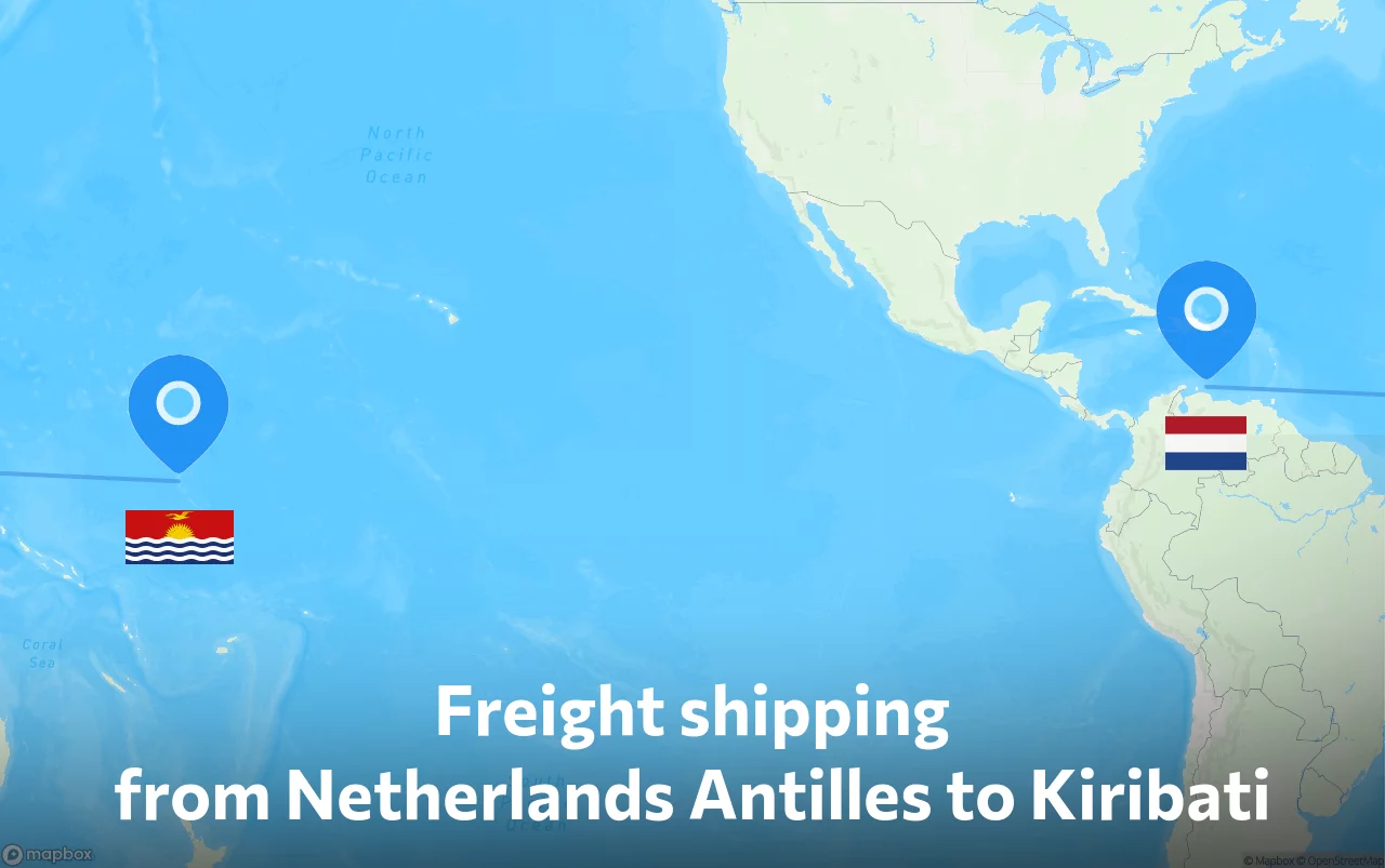 Shipping route from Netherlands Antilles to Kiribati