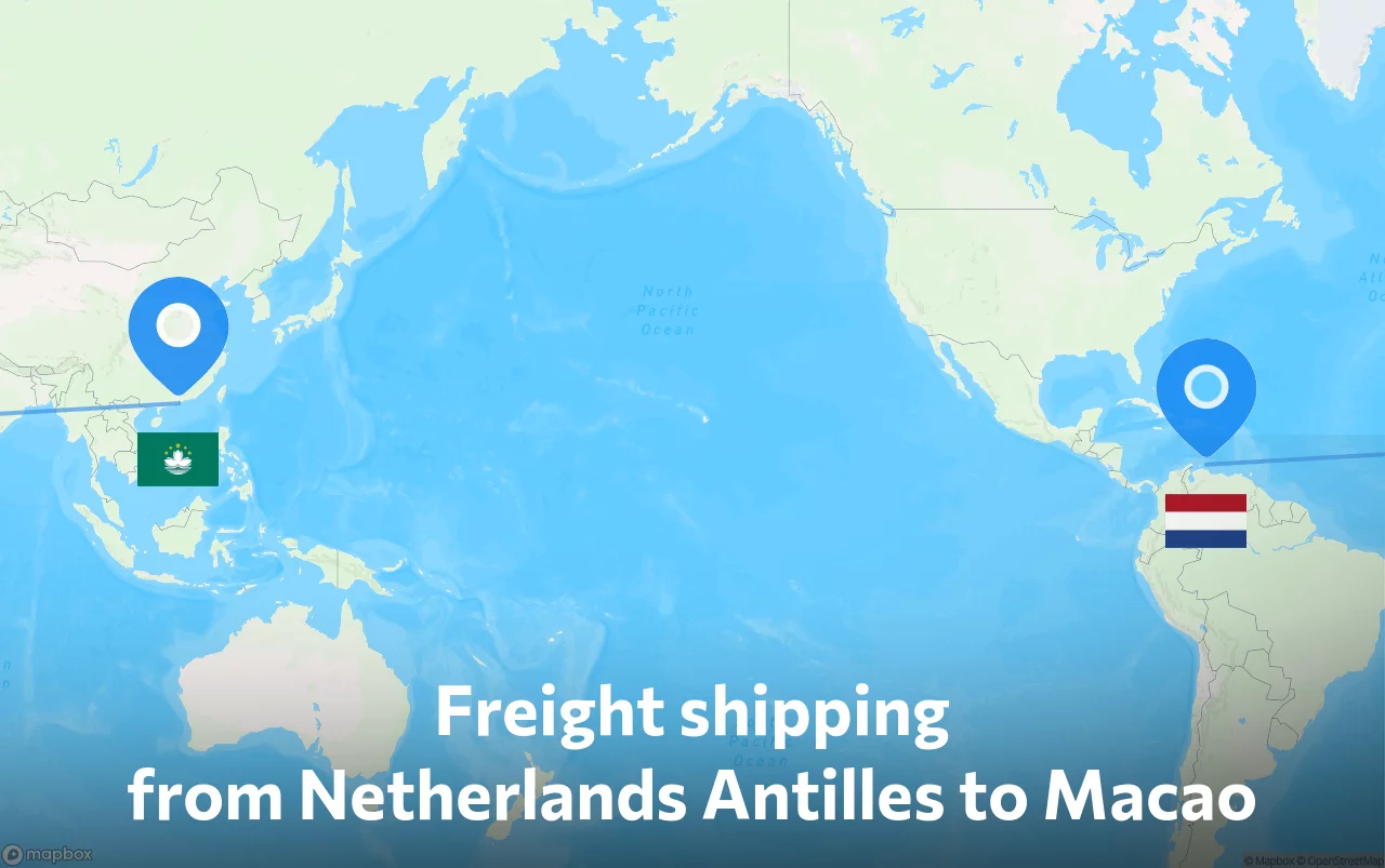 Shipping route from Netherlands Antilles to Macao