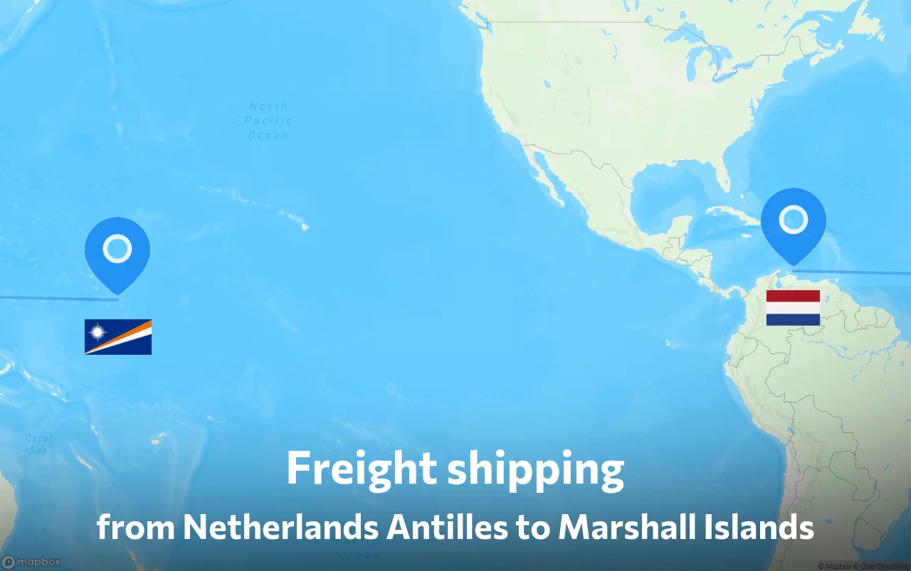 Shipping route from Netherlands Antilles to Marshall Islands