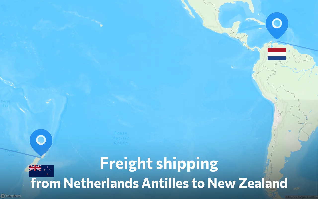 Shipping route from Netherlands Antilles to New Zealand