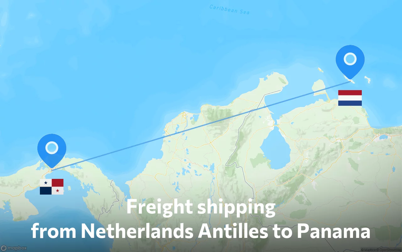 Shipping route from Netherlands Antilles to Panama