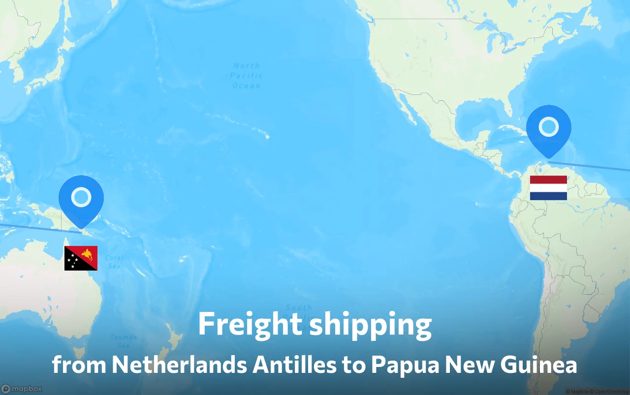 Shipping route from Netherlands Antilles to Papua New Guinea