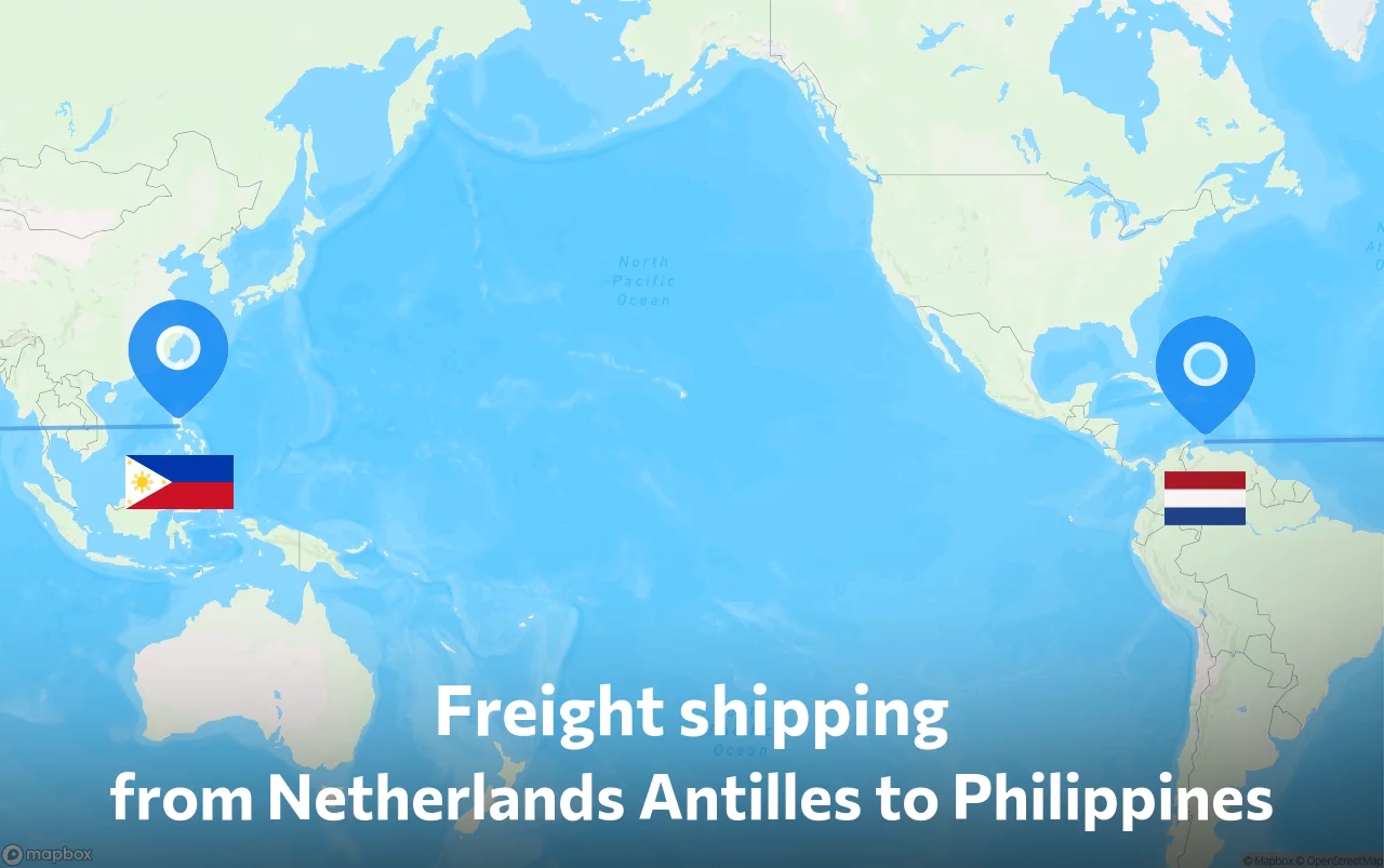 Shipping route from Netherlands Antilles to Philippines
