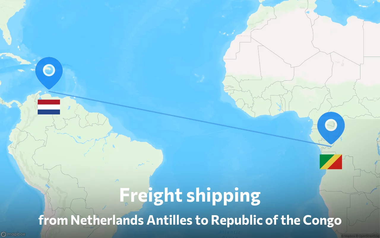 Shipping route from Netherlands Antilles to Republic of the Congo