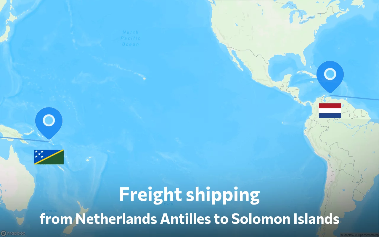 Shipping route from Netherlands Antilles to Solomon Islands