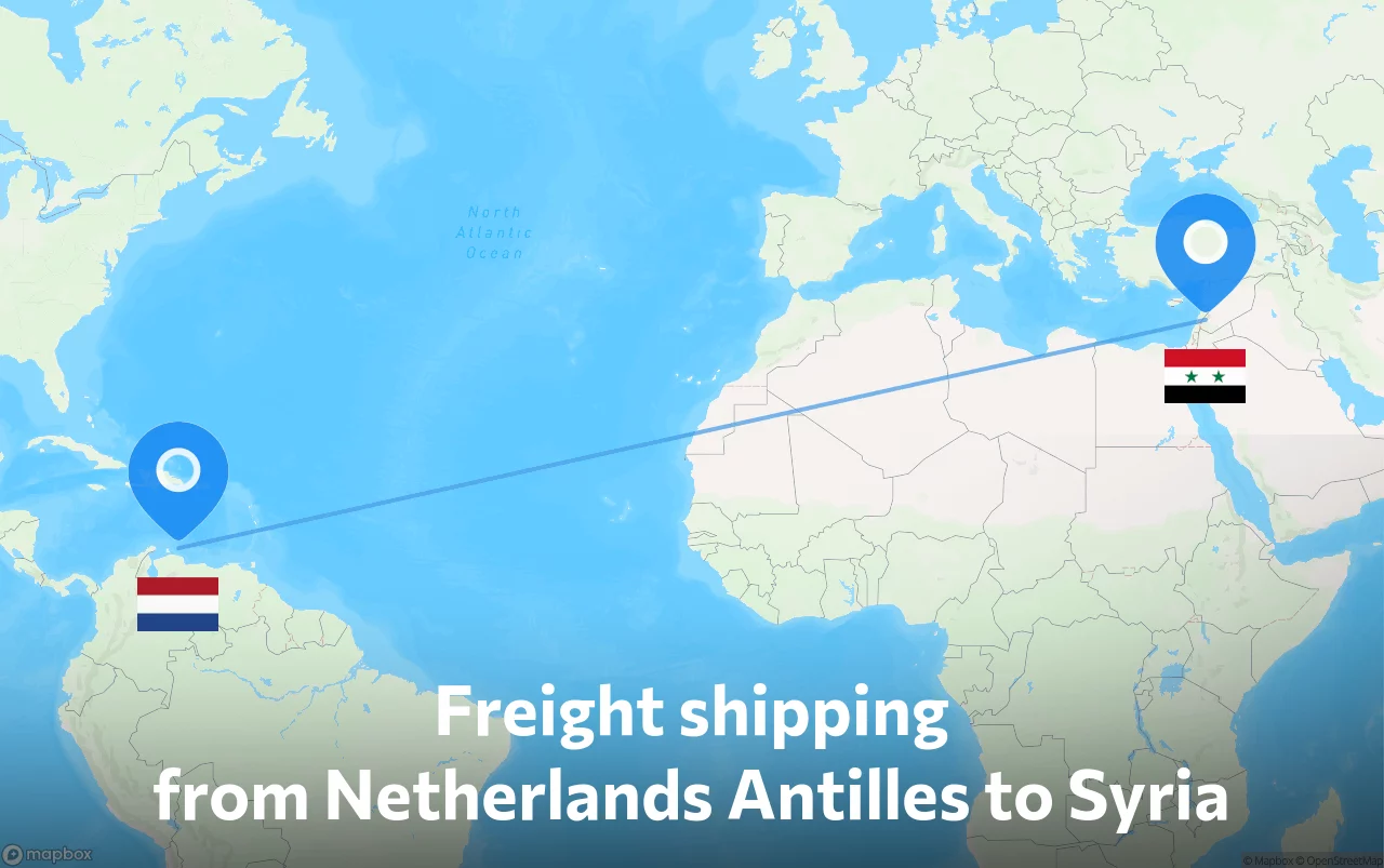 Shipping route from Netherlands Antilles to Syria