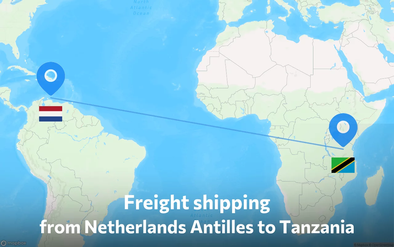 Shipping route from Netherlands Antilles to Tanzania