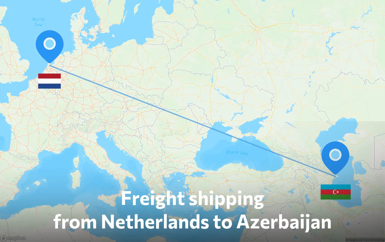 Shipping route from Netherlands to Azerbaijan