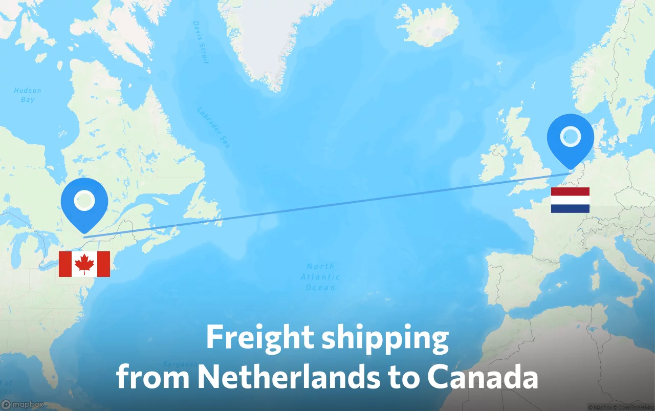 Shipping route from Netherlands to Canada