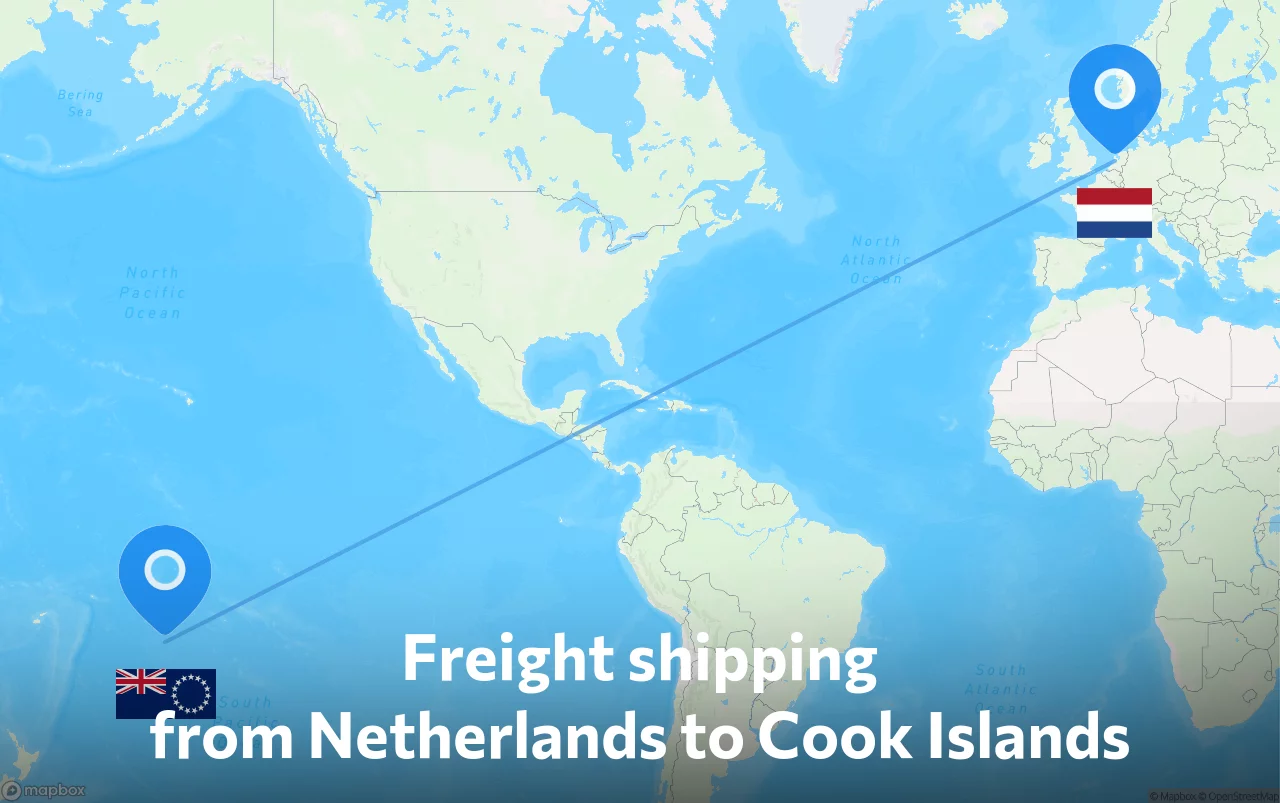 Shipping route from Netherlands to Cook Islands