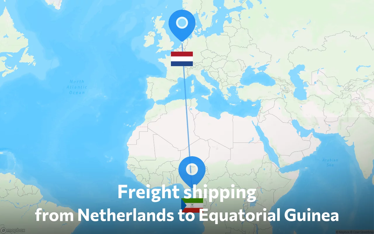 Shipping route from Netherlands to Equatorial Guinea