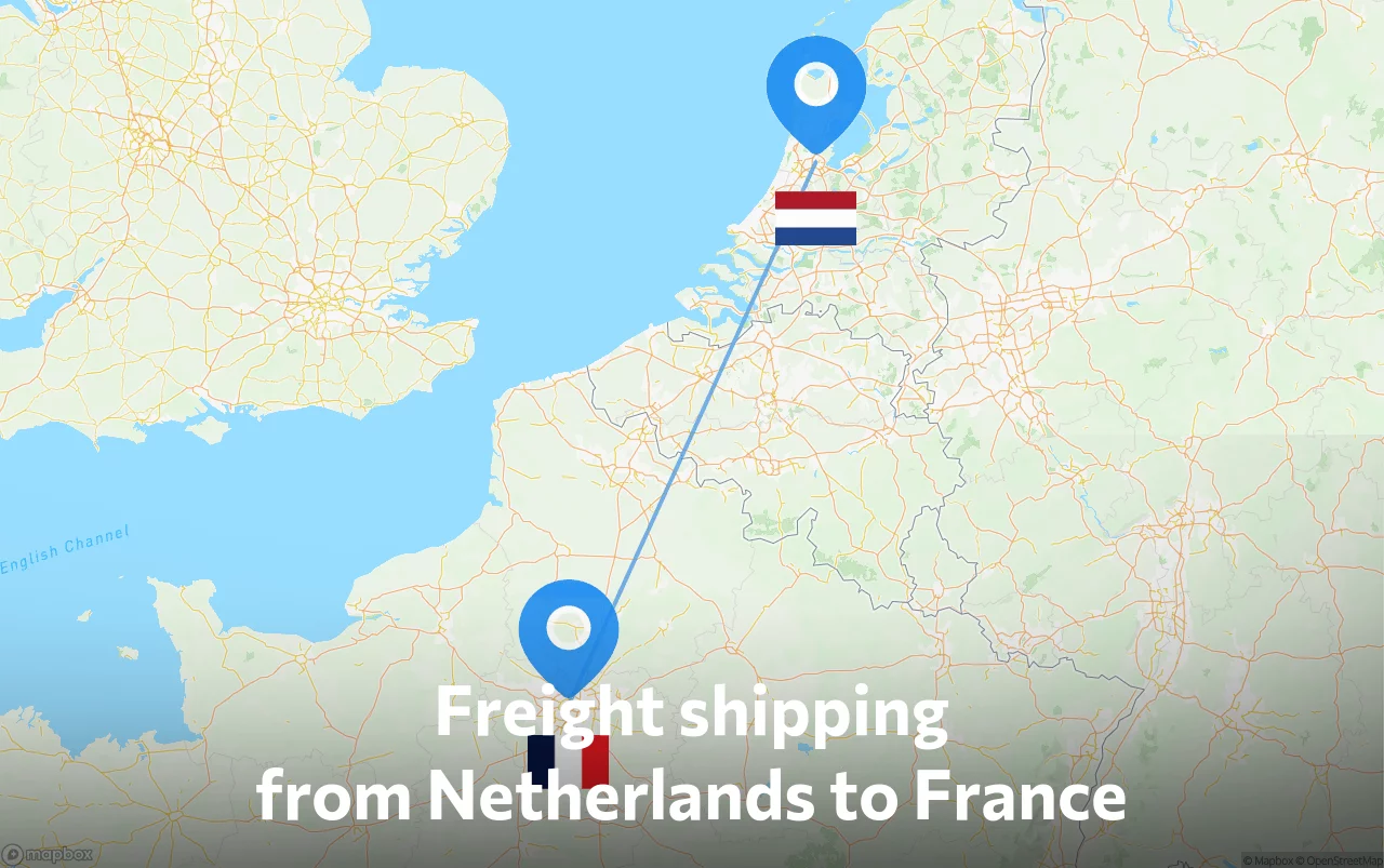 Shipping route from Netherlands to France