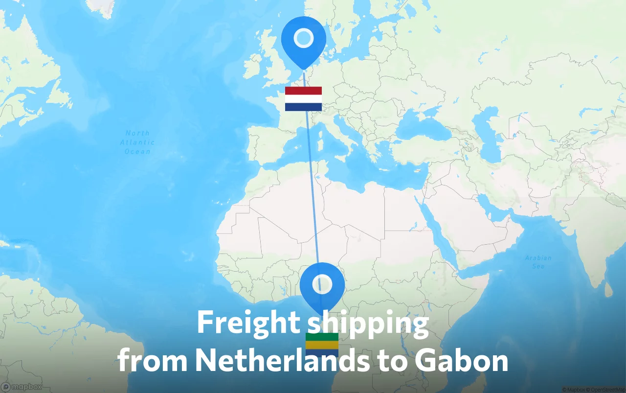 Shipping route from Netherlands to Gabon