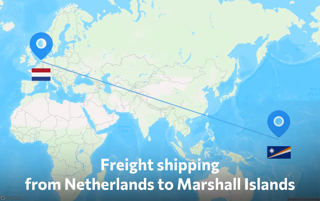 Shipping route from Netherlands to Marshall Islands