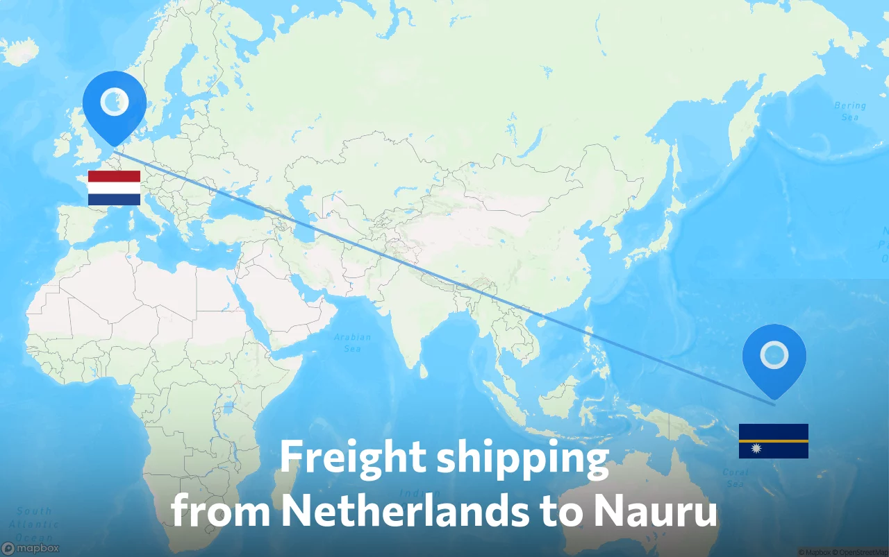 Shipping route from Netherlands to Nauru