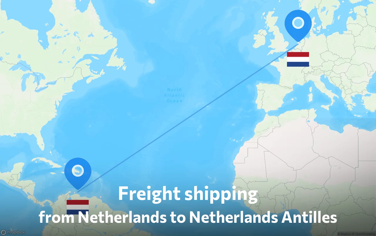 Shipping route from Netherlands to Netherlands Antilles