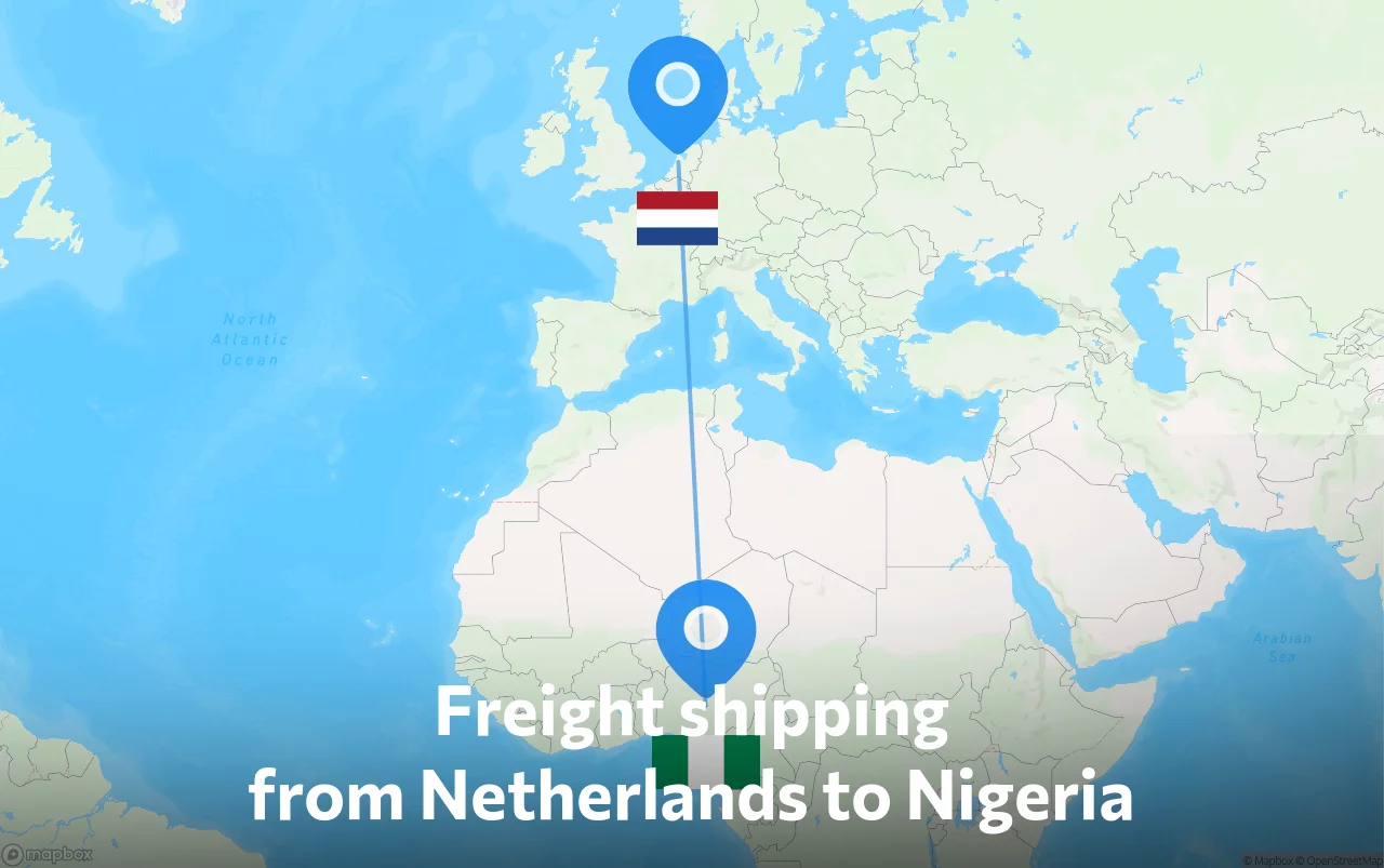 Shipping route from Netherlands to Nigeria