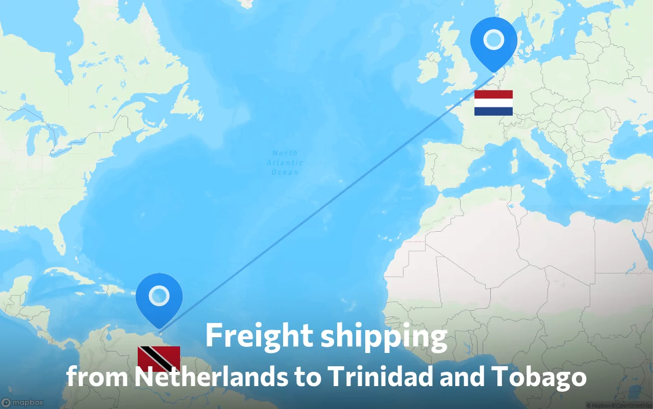 Shipping route from Netherlands to Trinidad and Tobago