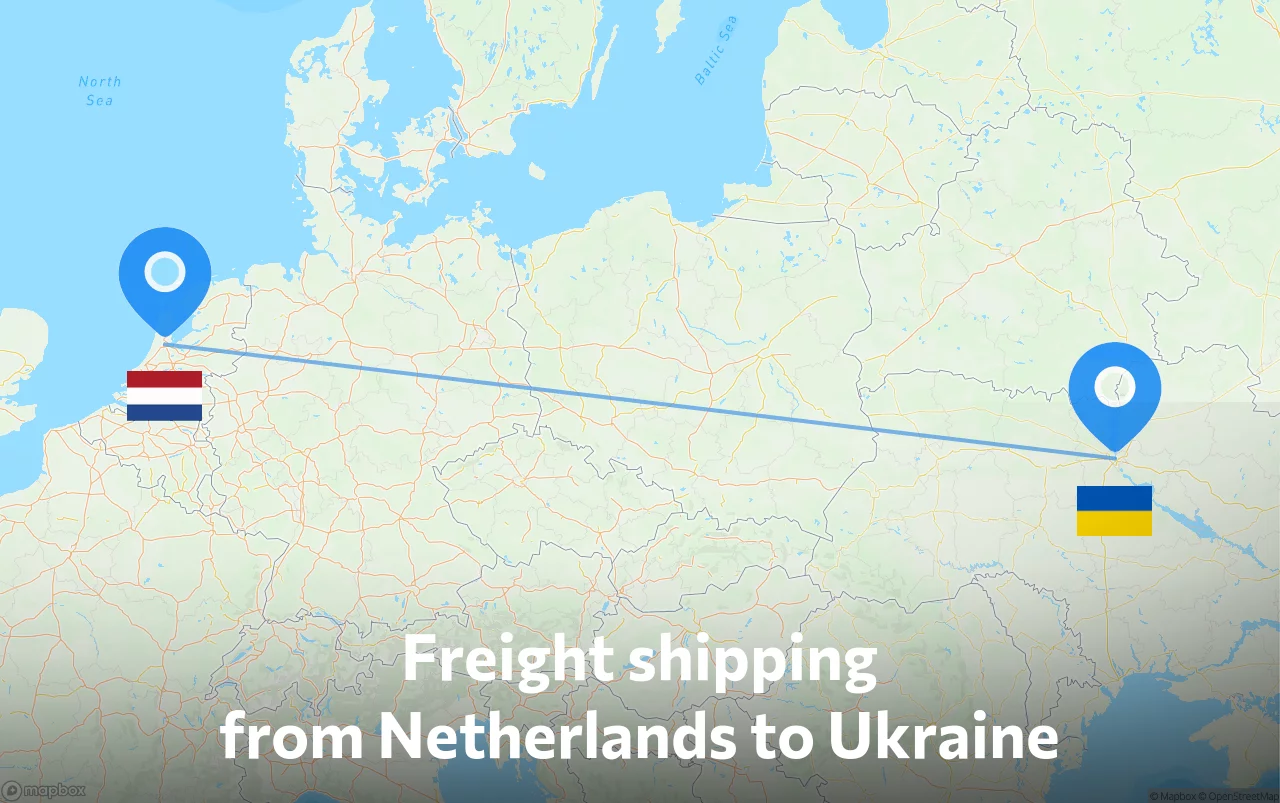 Shipping route from Netherlands to Ukraine
