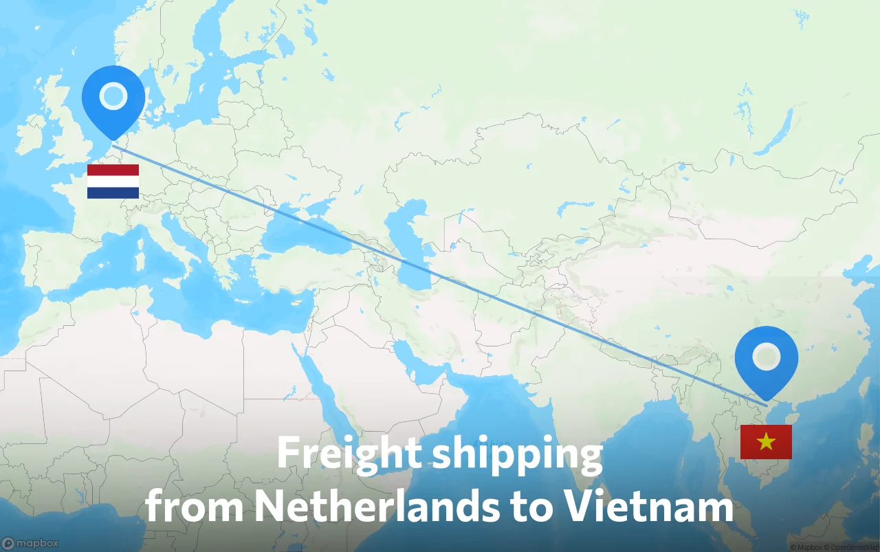 Shipping route from Netherlands to Vietnam