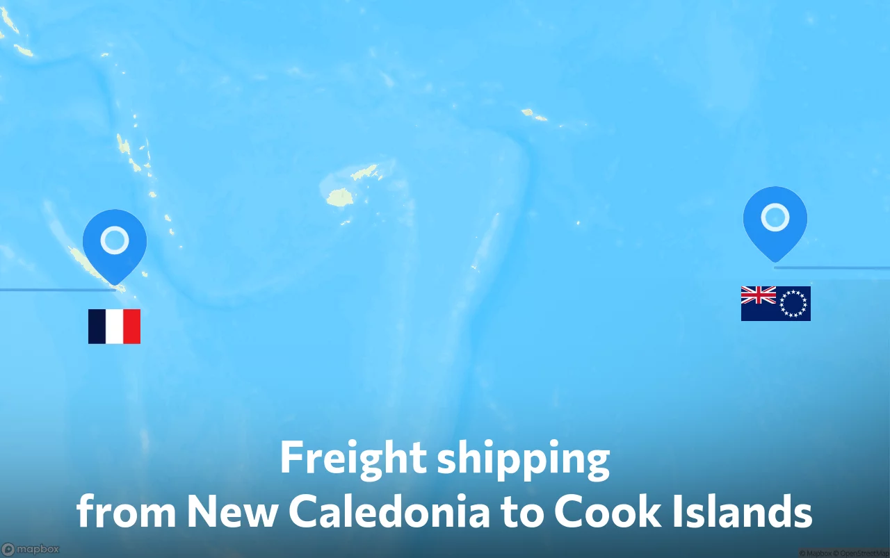 Shipping route from New Caledonia to Cook Islands
