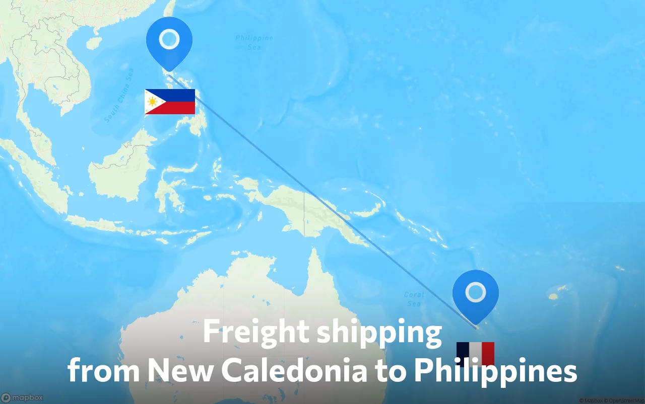 Shipping route from New Caledonia to Philippines