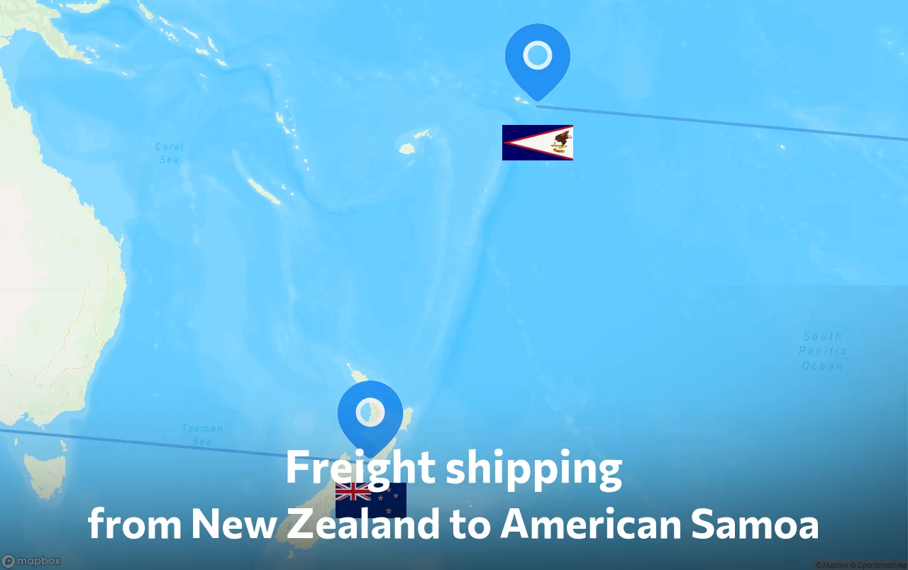 Shipping route from New Zealand to American Samoa