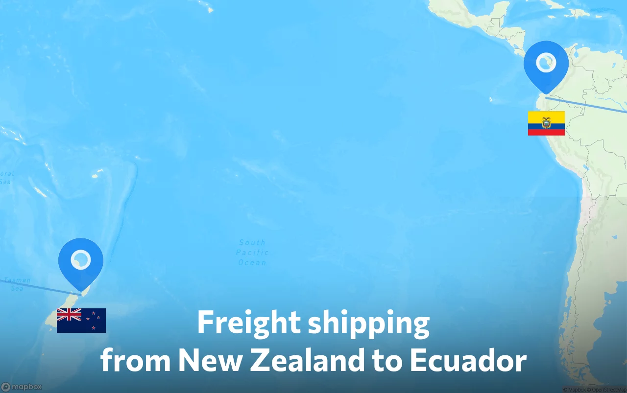 Shipping route from New Zealand to Ecuador