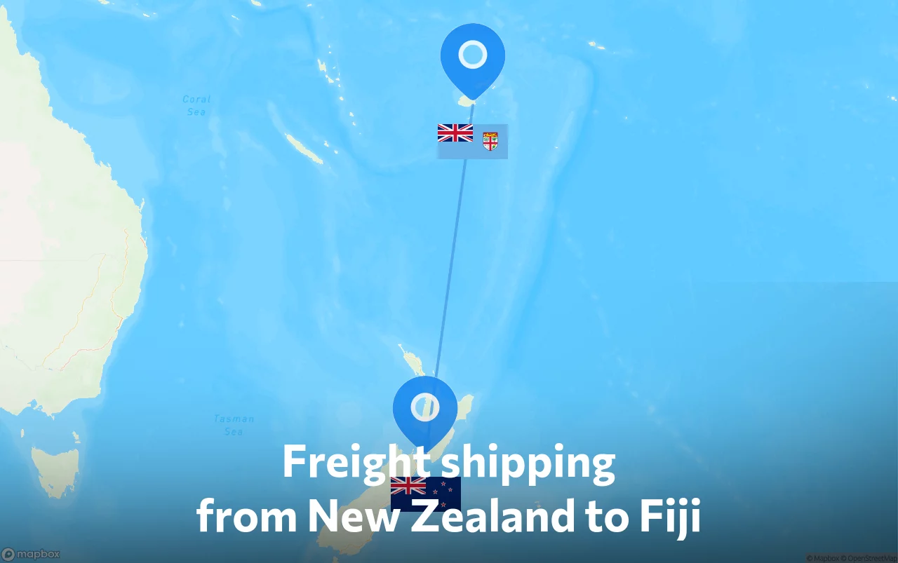Shipping route from New Zealand to Fiji