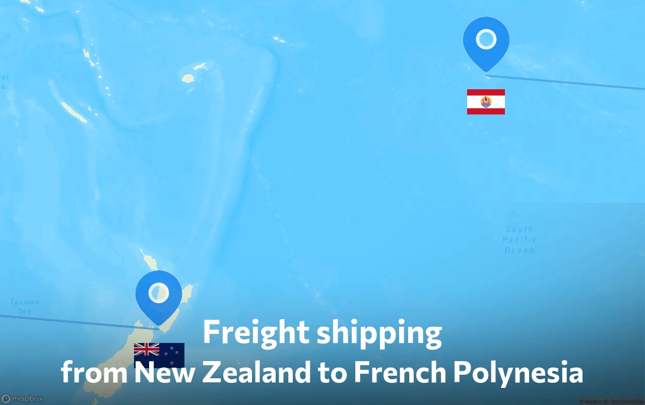 Shipping route from New Zealand to French Polynesia