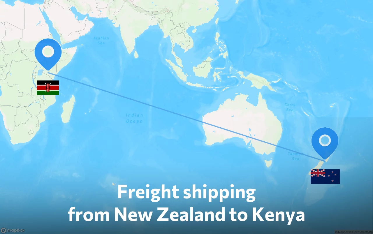 Shipping route from New Zealand to Kenya