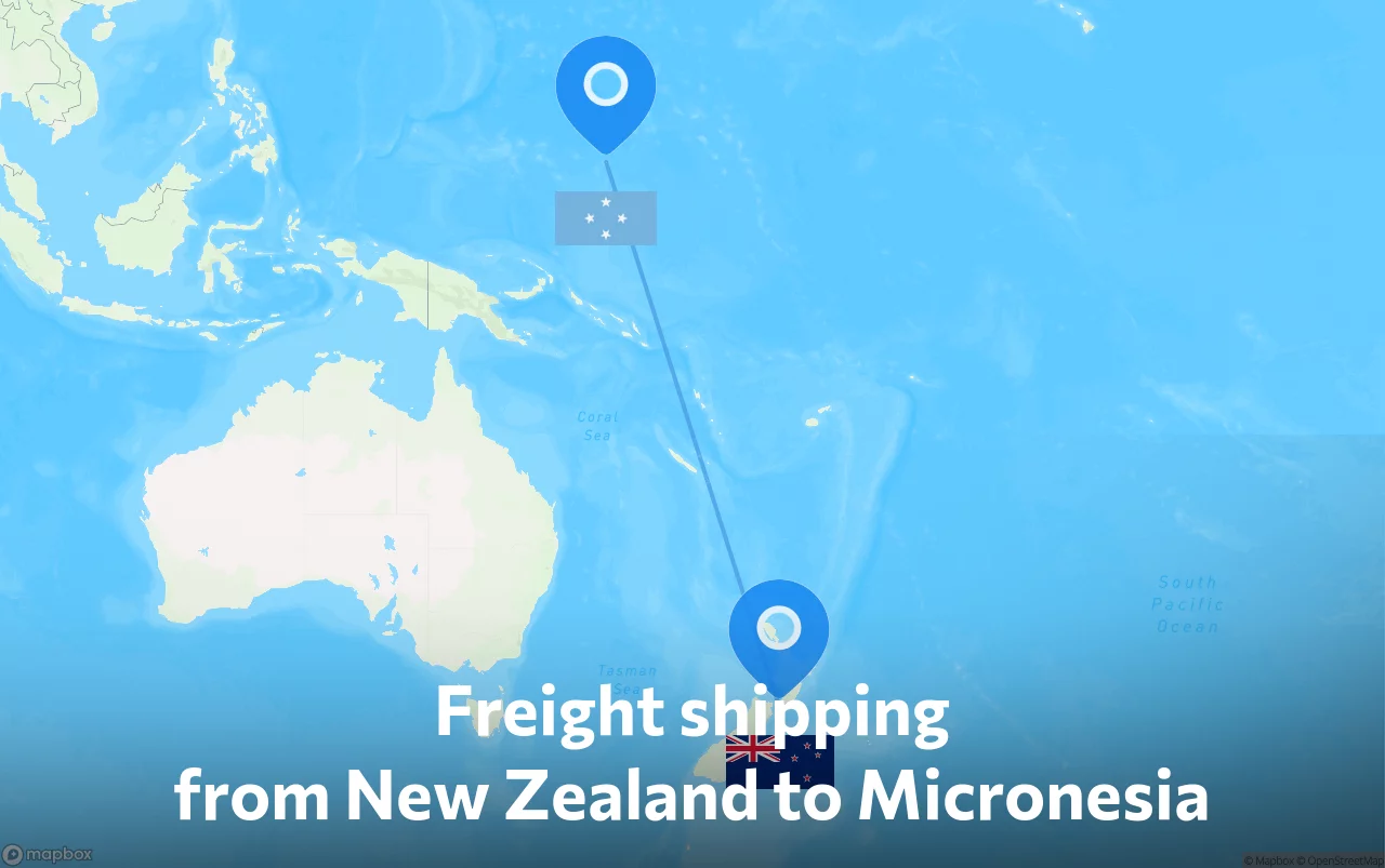 Shipping route from New Zealand to Micronesia