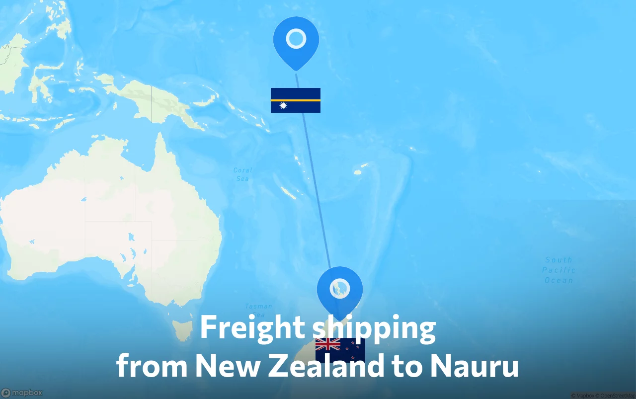 Shipping route from New Zealand to Nauru