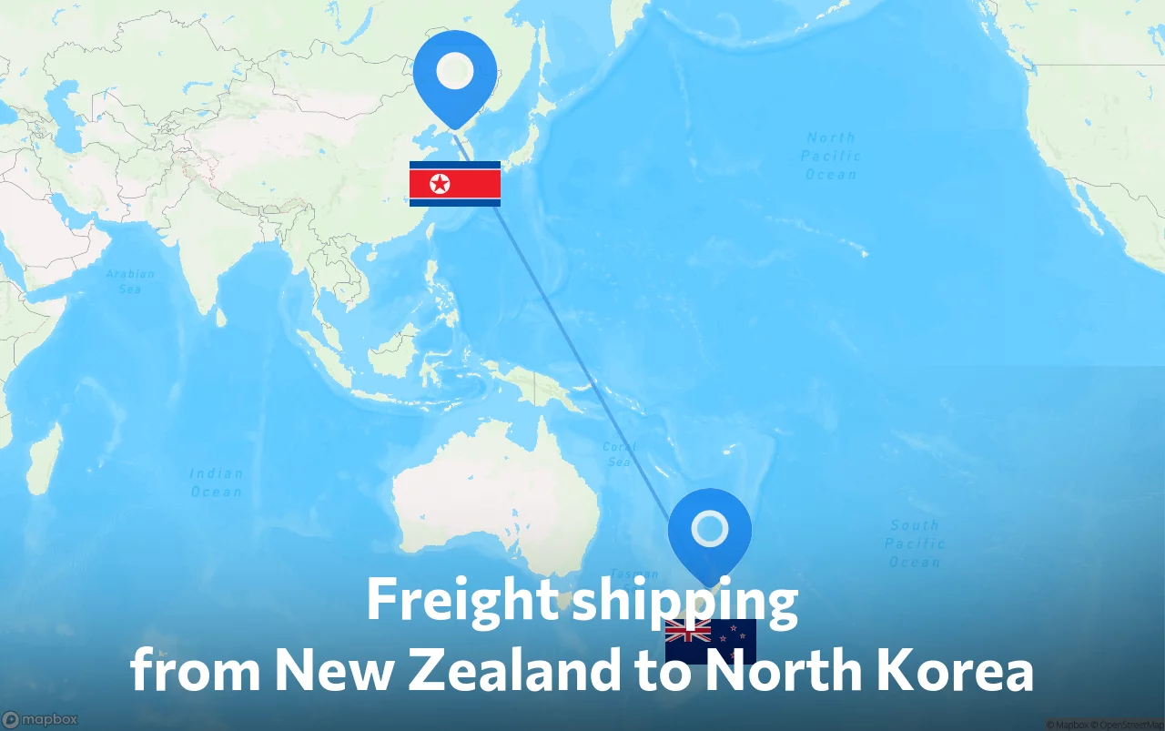 Shipping route from New Zealand to North Korea