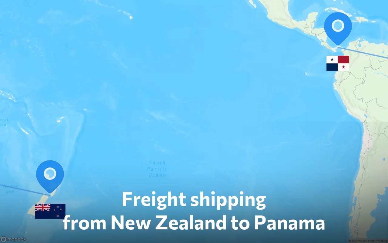 Shipping route from New Zealand to Panama