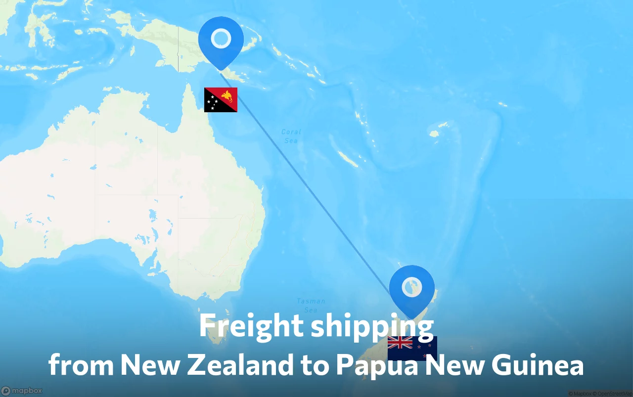 Shipping route from New Zealand to Papua New Guinea