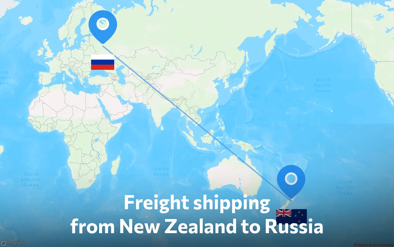 Shipping route from New Zealand to Russia