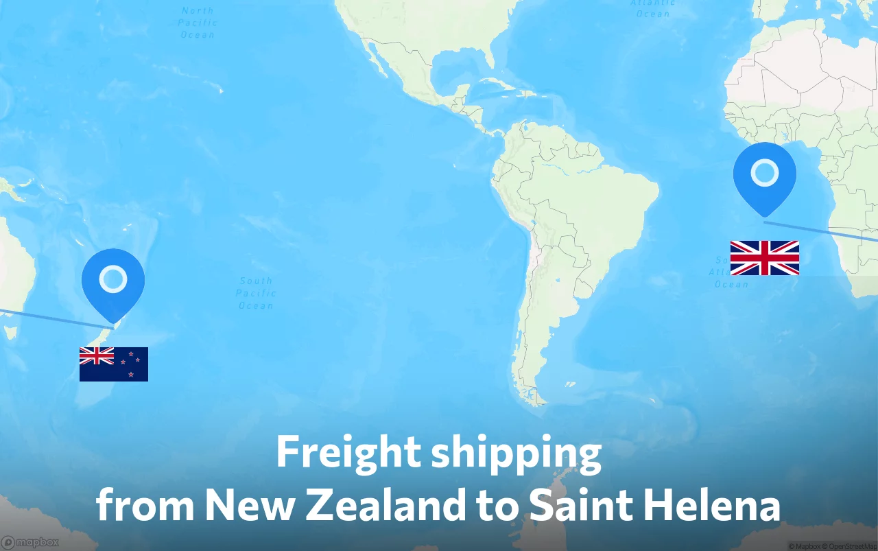 Shipping route from New Zealand to Saint Helena