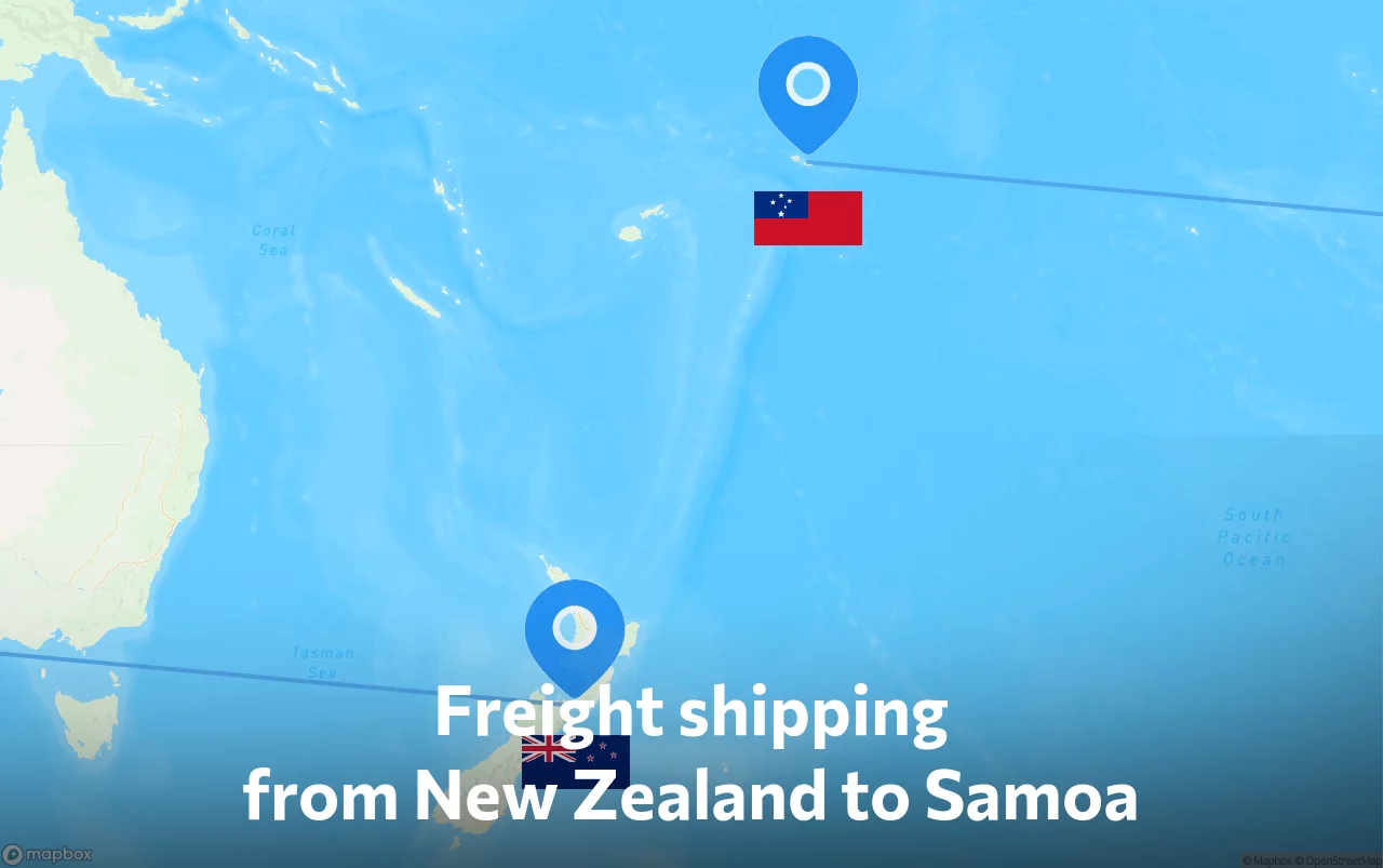 Shipping route from New Zealand to Samoa