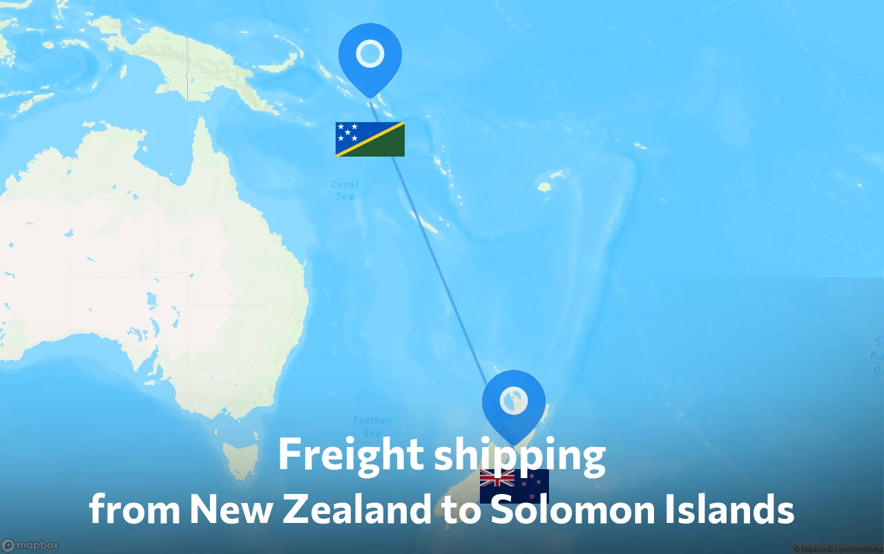 Shipping route from New Zealand to Solomon Islands