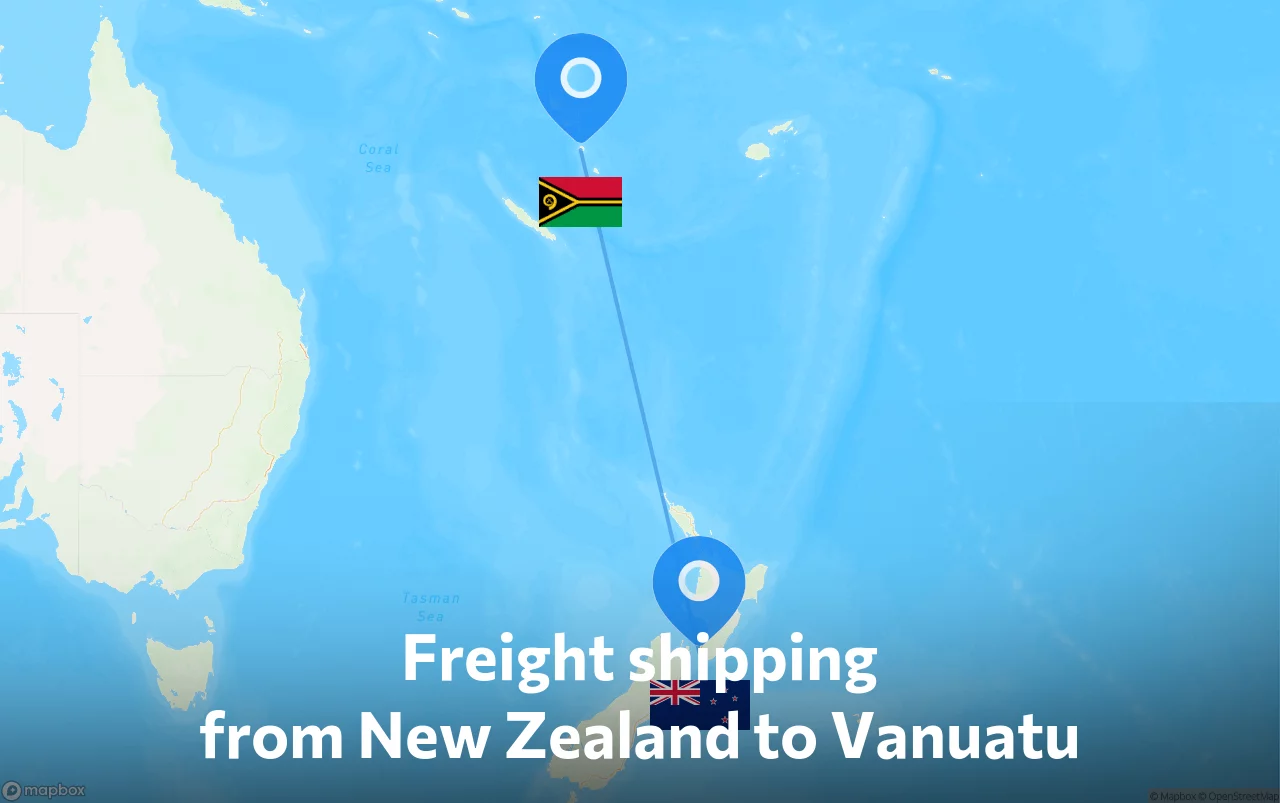 Shipping route from New Zealand to Vanuatu
