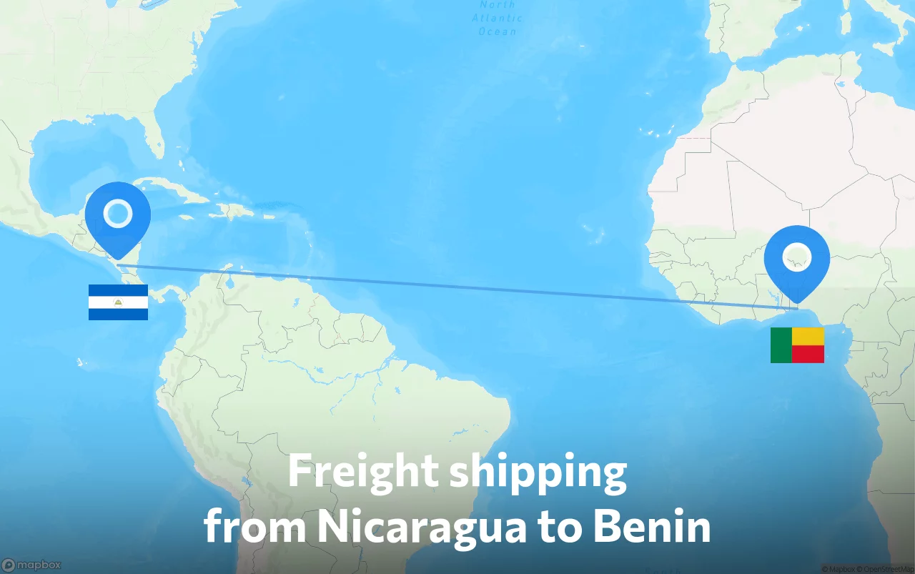 Shipping route from Nicaragua to Benin