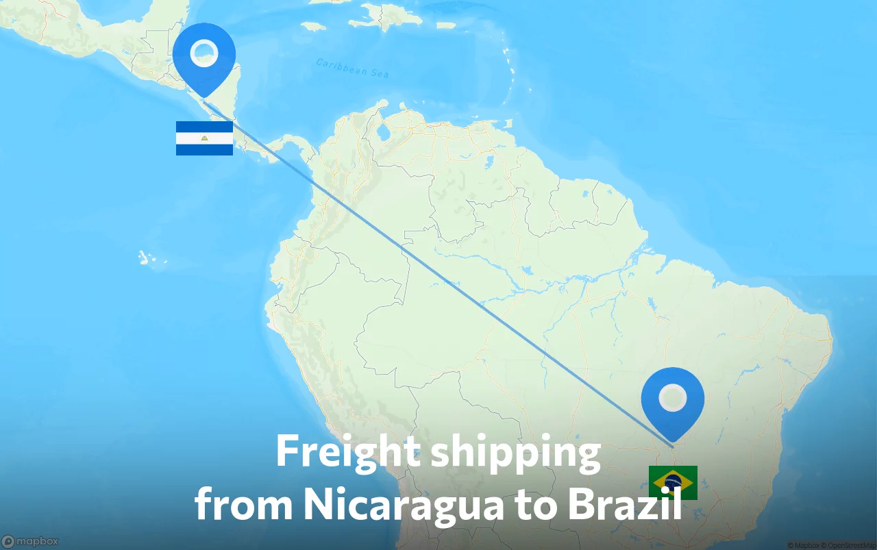 Shipping route from Nicaragua to Brazil