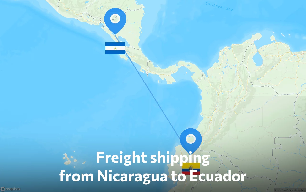 Shipping route from Nicaragua to Ecuador