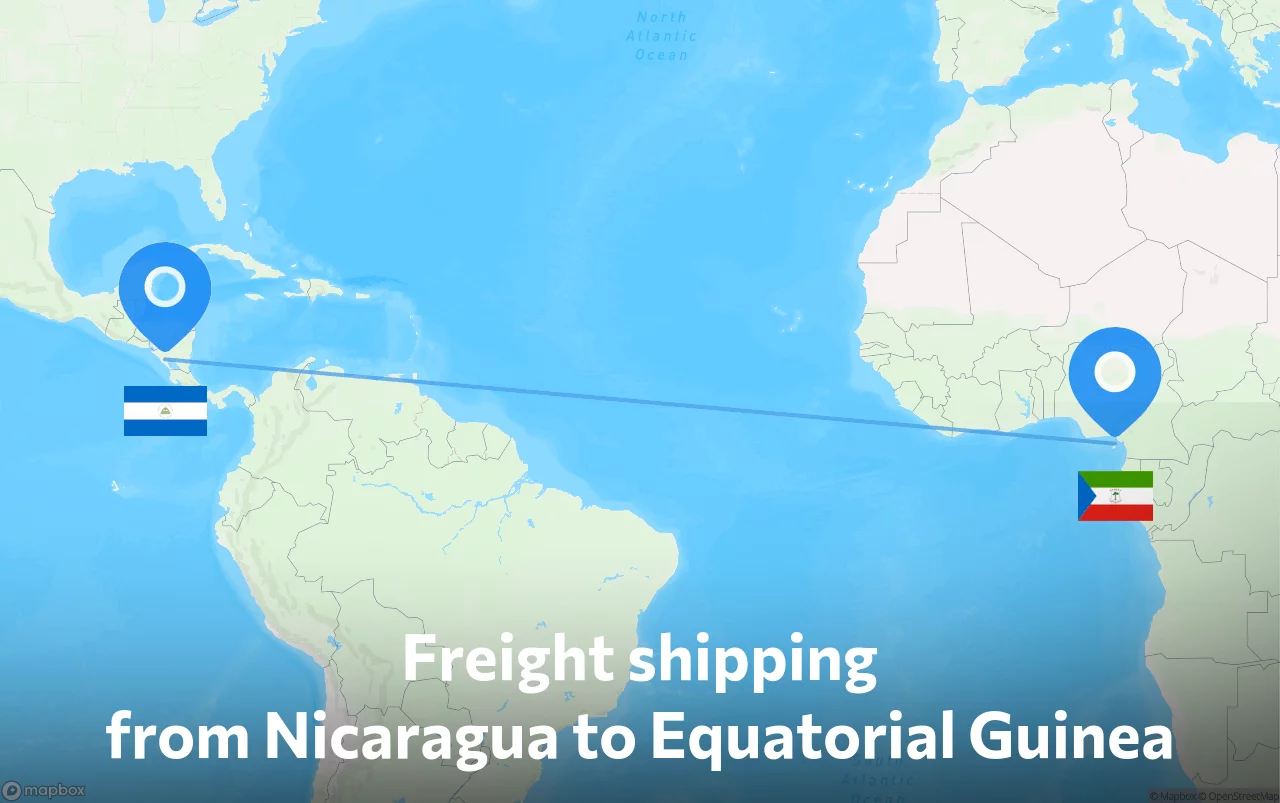 Shipping route from Nicaragua to Equatorial Guinea