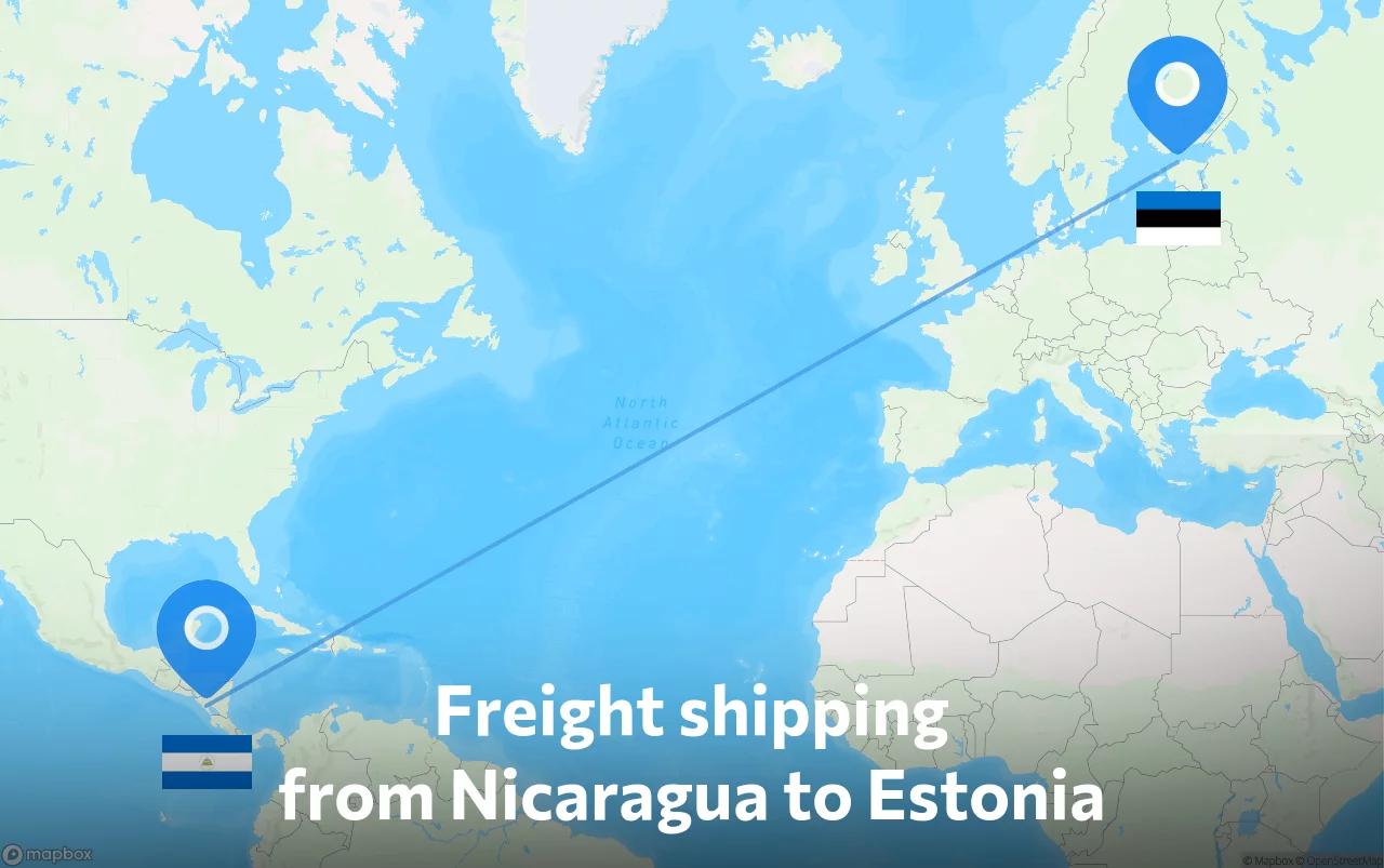 Shipping route from Nicaragua to Estonia