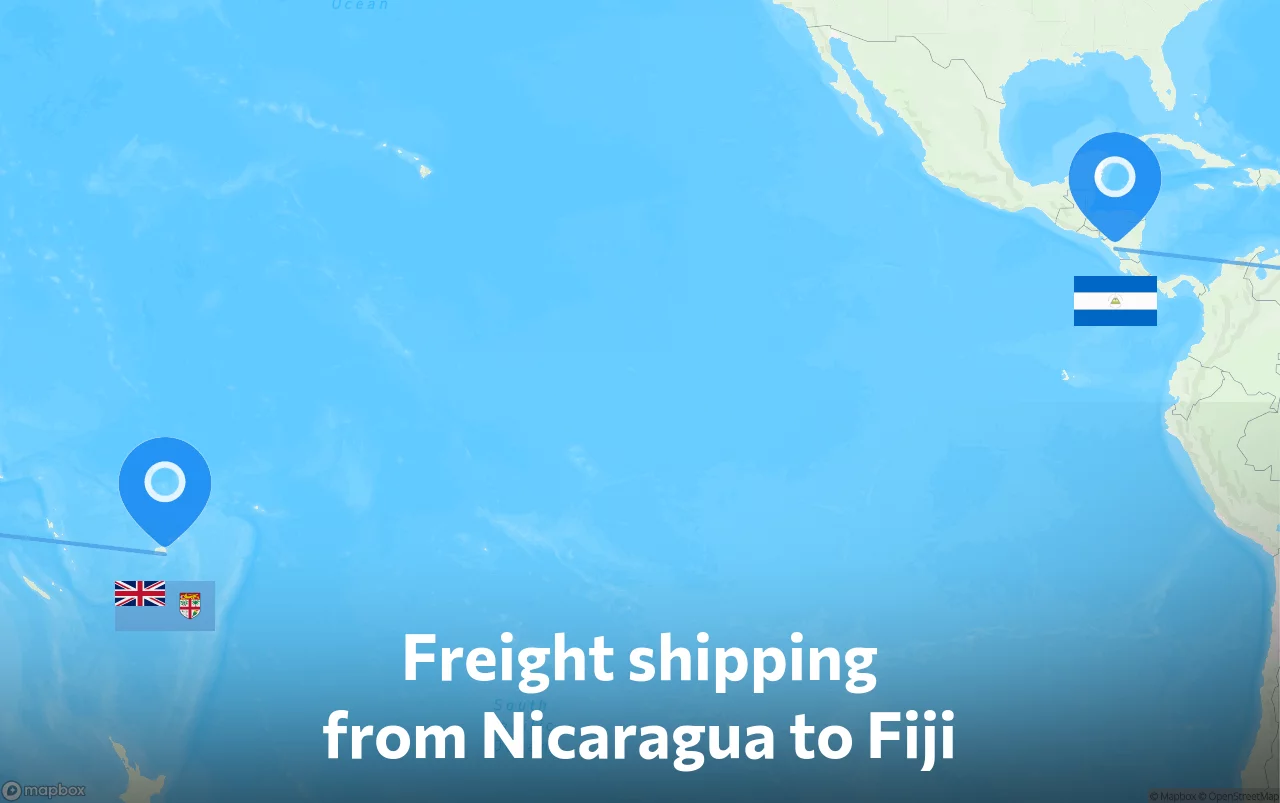 Shipping route from Nicaragua to Fiji